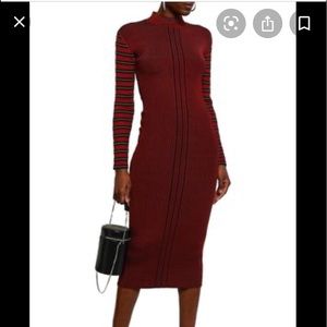 McQ Alexander McQueen Striped Ribbed Knit MIDI